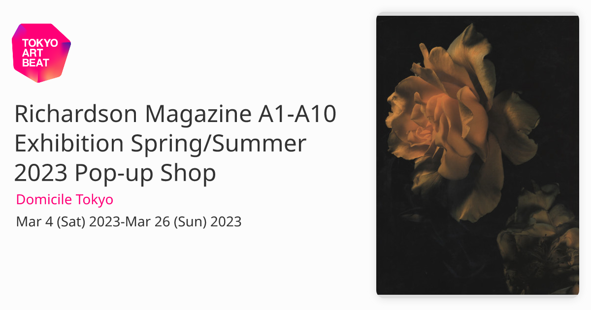 Richardson Magazine A1-A10 Exhibition Spring/Summer 2023 Pop-up