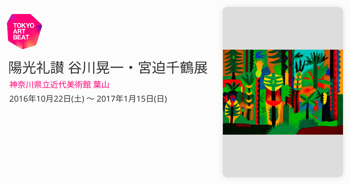 陽光礼讃 谷川晃一・宮迫千鶴展 （神奈川県立近代美術館 葉山 